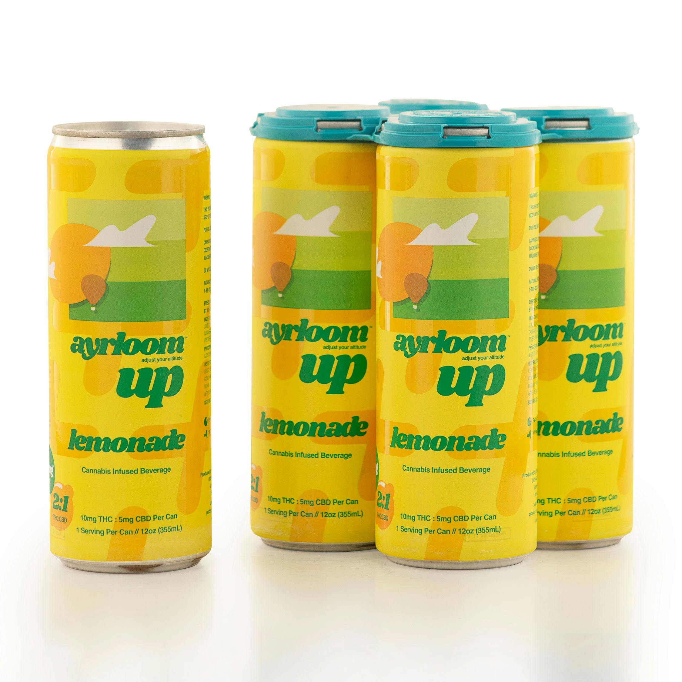 Lemonade 2:1 Infused Beverage • 4 Pack - ayrloom - EDIBLES - Rockland County Weed Delivery | Treehouse Cannabis