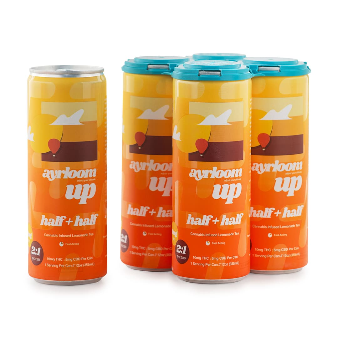 Half + Half Lemonade Tea 2:1 • 4 Pack • Infused Beverages • THC: 40mg, CBD: 20mg - ayrloom | Treehouse Cannabis