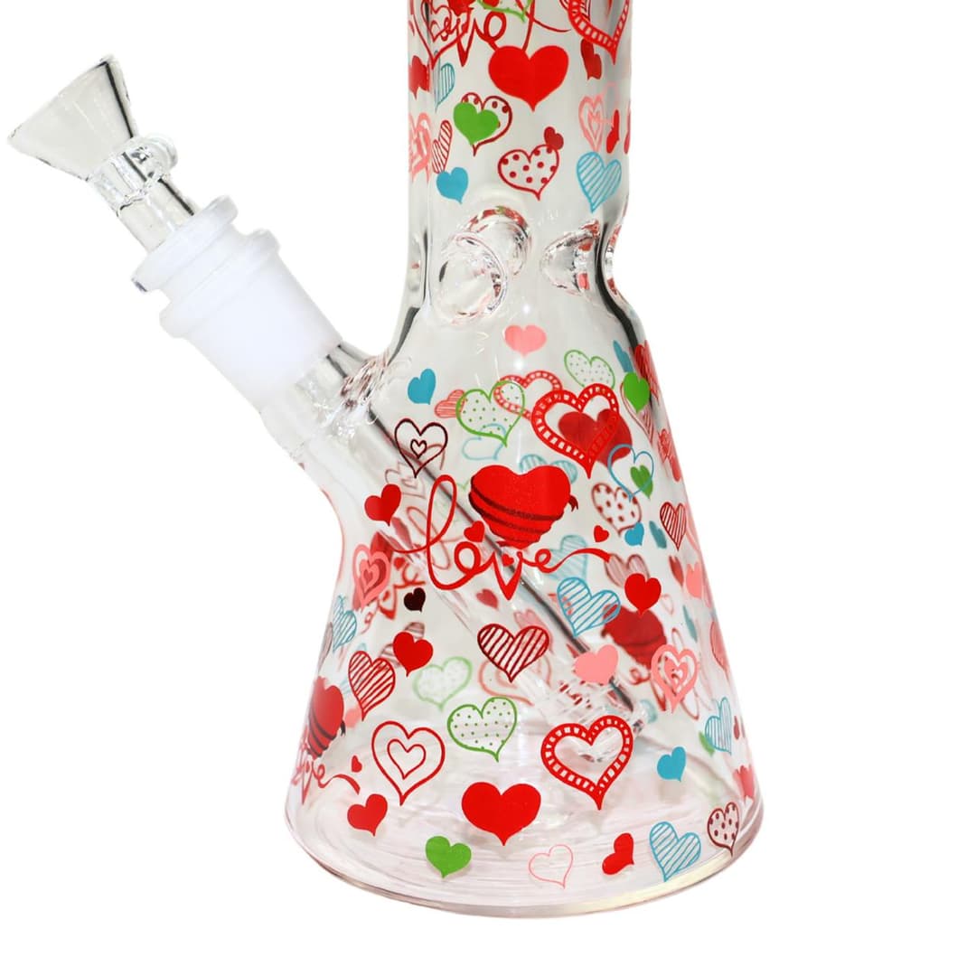 Hearts and Roses Beaker Bong with Bowl - SirEEL | Treehouse Cannabis