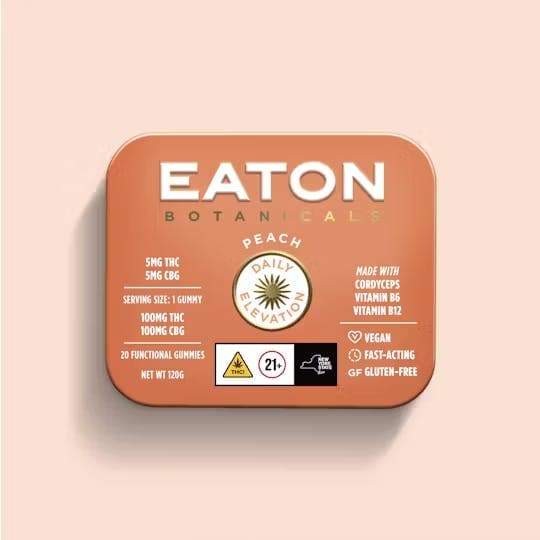 Daily Elevation Peach Gummies • 20 Pack - Eaton Botanicals | Treehouse Cannabis