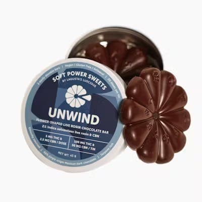 Unwind Live Rosin Chocolate • 100mg - Soft Power Sweets | Treehouse Cannabis