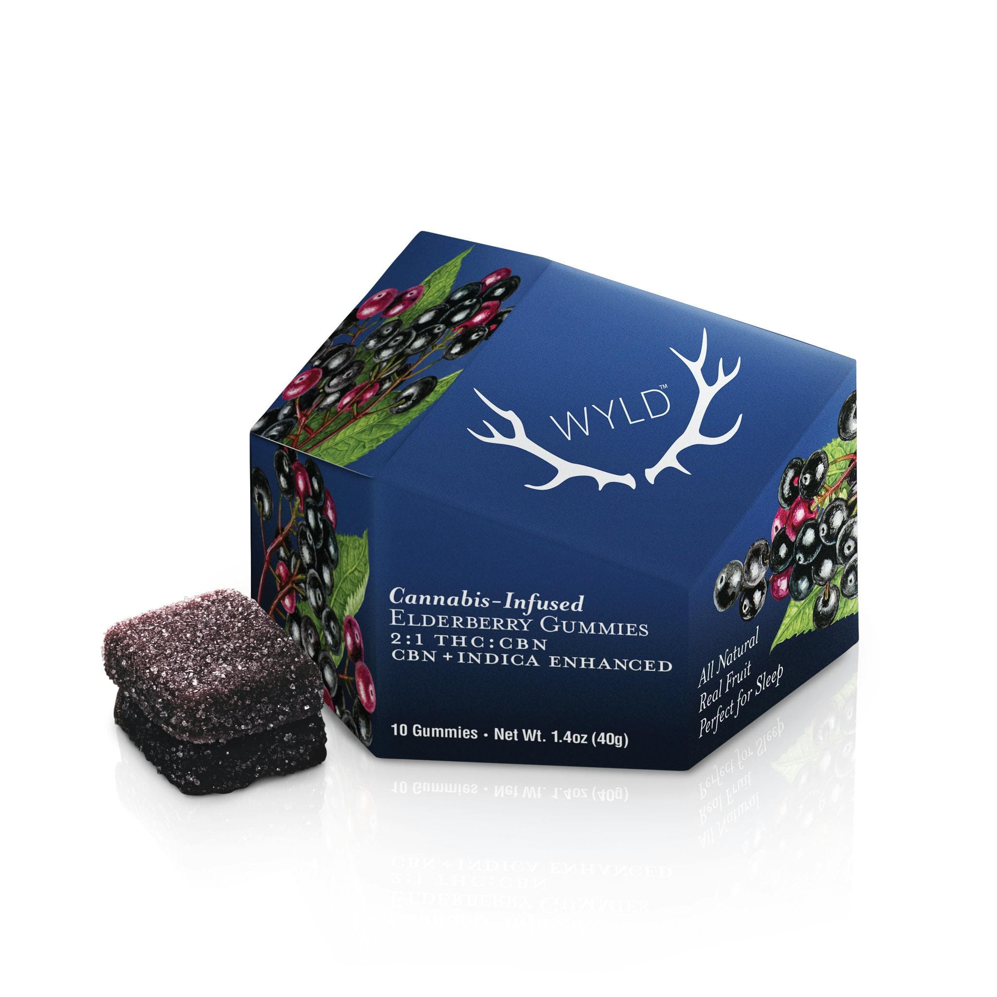 product image for Elderberry 2:1 CBN + Indica Enhanced 10 Pack Gummies THC: 100mg, CBN: 50mg