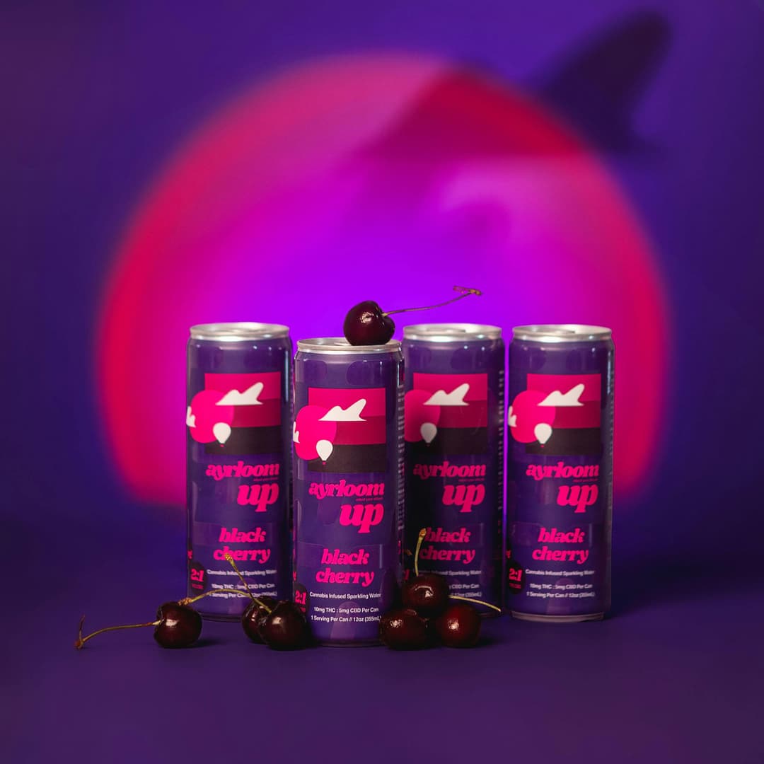 Black Cherry 2:1 • Infused Sparkling Water • 4 Pack • THC: 40mg, CBD: 20mg - ayrloom | Treehouse Cannabis