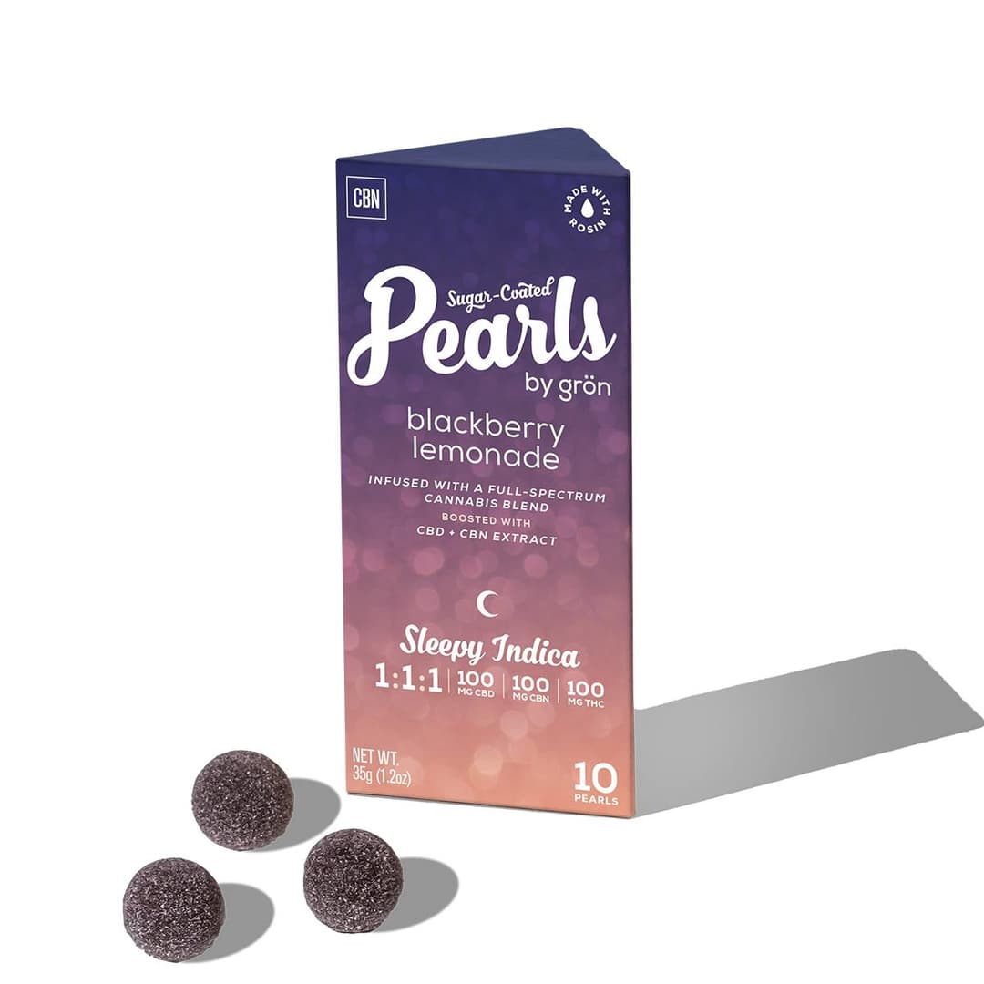 Blackberry Lemonade Pearls 1:1:1 • 10 pack Gummies • 100mg - Grön | Treehouse Cannabis