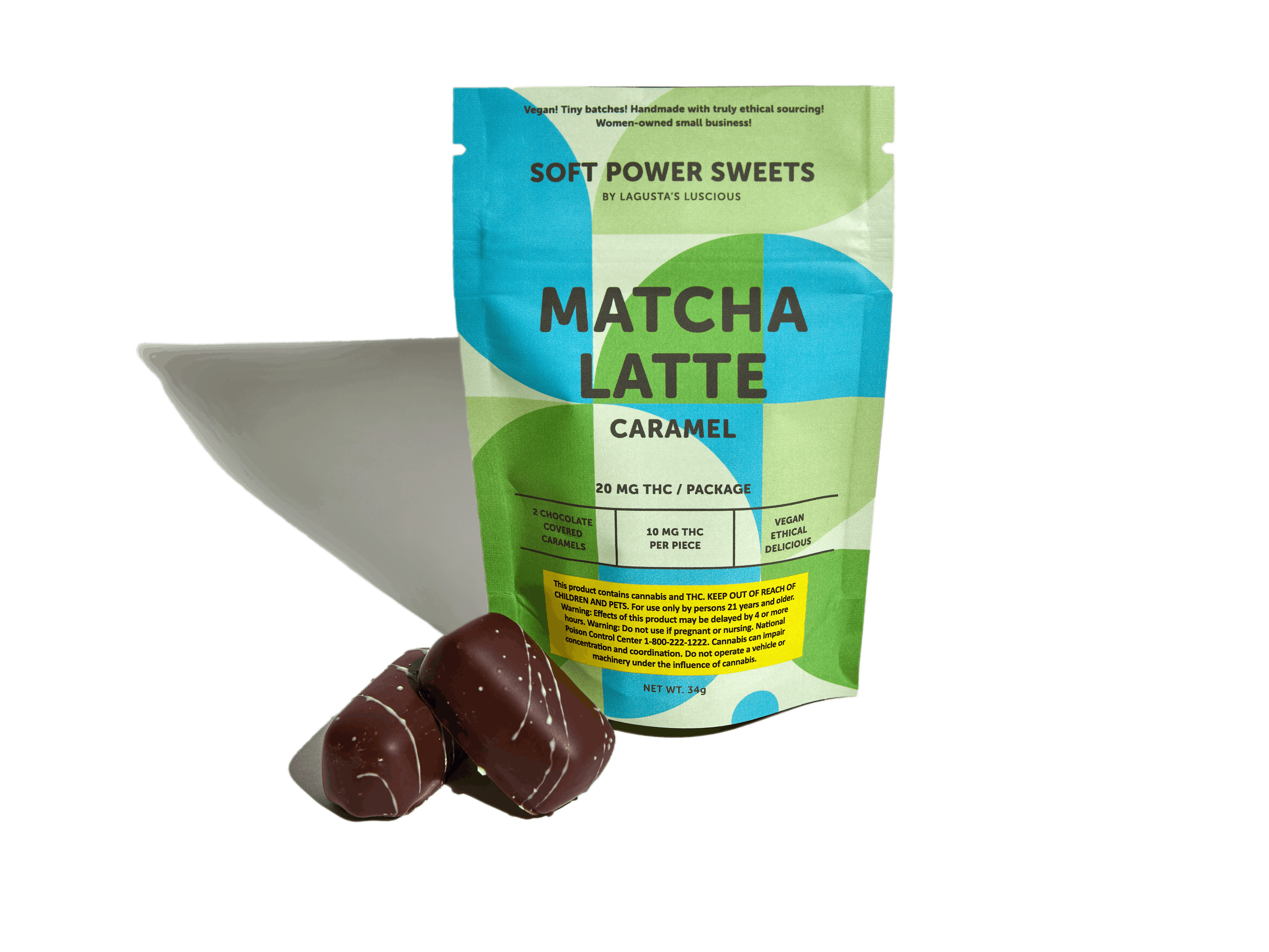 product image for Matcha Latte chocolate covered caramel - 20mg/unit