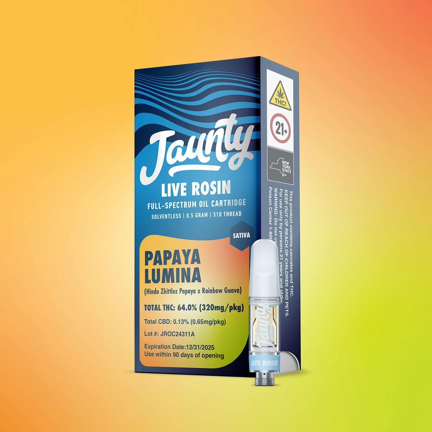 Papaya Lumina Live Rosin Cartridge .5g - Jaunty