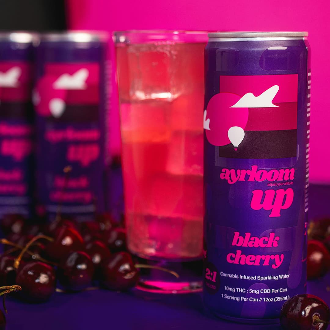 Black Cherry 2:1 • Infused Sparkling Water • 4 Pack • THC: 40mg, CBD: 20mg - ayrloom | Treehouse Cannabis