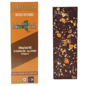 Dark Chocolate Orange Sea Salt Single Chocolate Bar 100mg Nanticoke - Nanticoke 