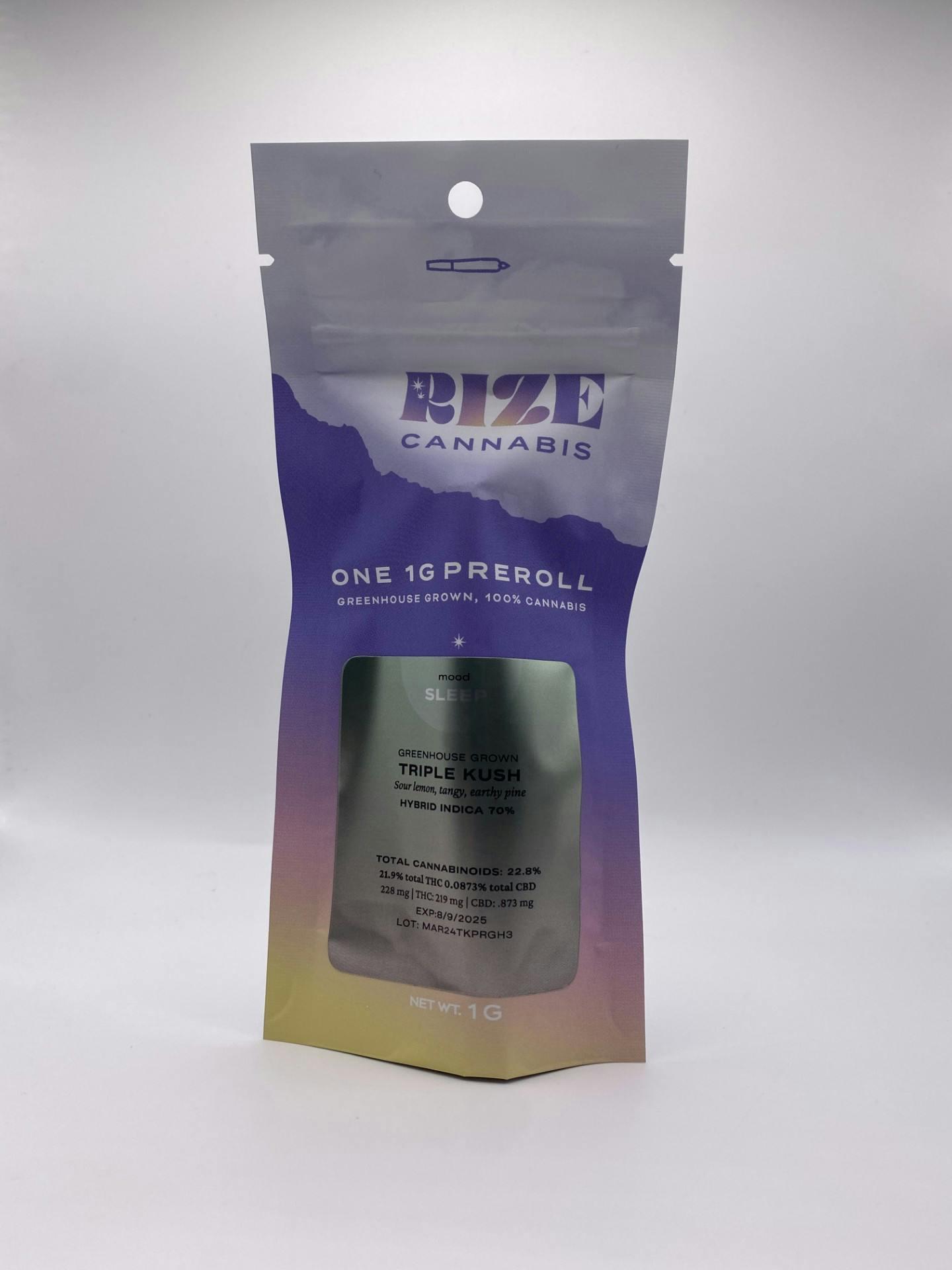 product image for Triple Kush Pre-Roll 1g Rize Cannabis