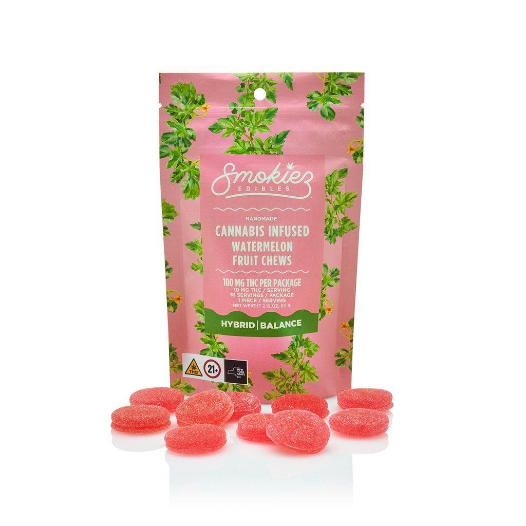 Watermelon • Hybrid Fruit Chews • THC: 100mg - Smokiez Edibles | Treehouse Cannabis