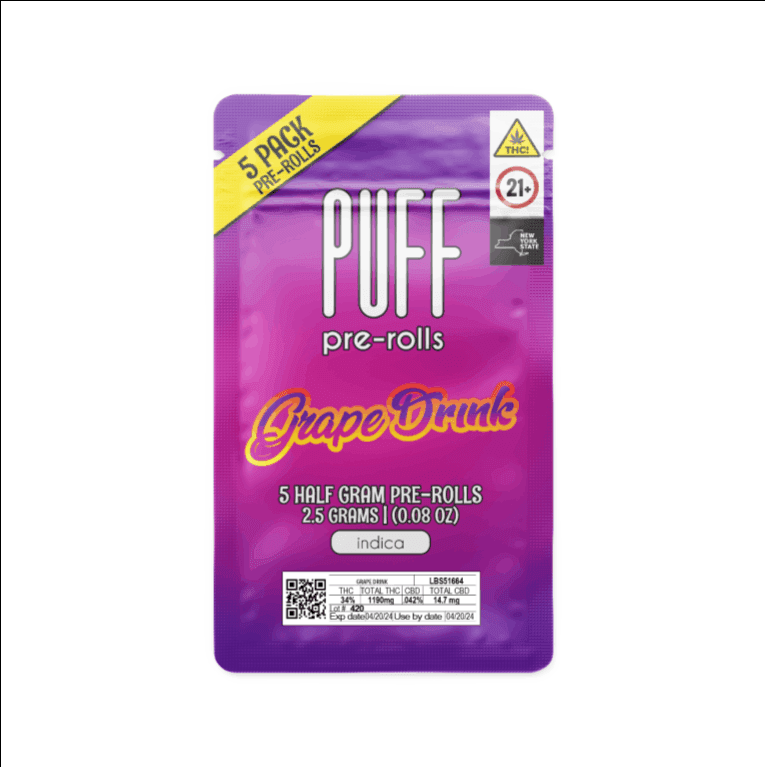 Grape Drink - indica - 5 pack pre-rolls - 2.5 gram - PUFF