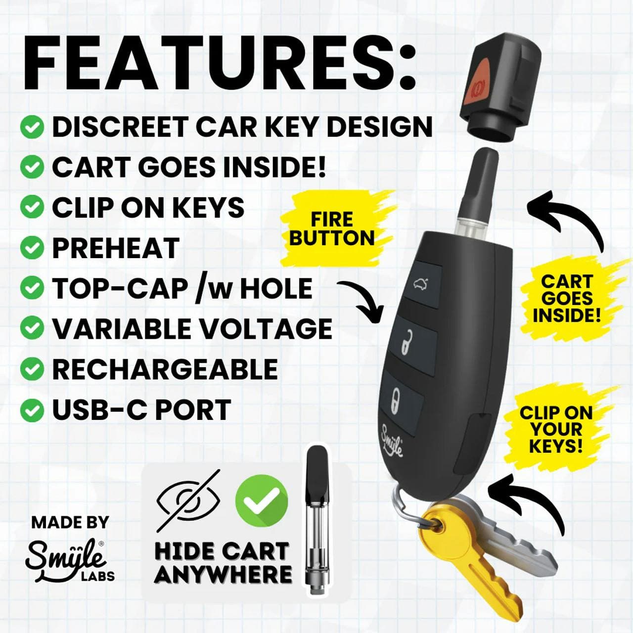 Penjamin SMYLE Labs Car Key Edition Vape Battery - SMYLE Labs