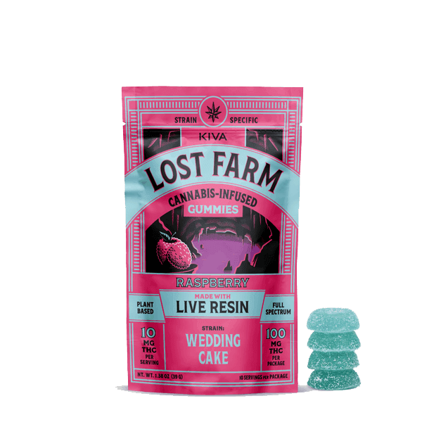 Raspberry x Weddingcake Live Resin Gummies • 10 Pack - Lost Farm | Treehouse Cannabis