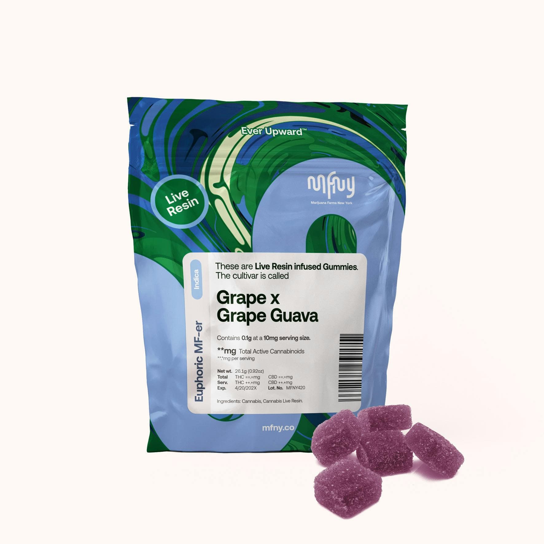 product image for Grape x Grape Guava Live Resin MFNY Gummies 10 Pack 100mg