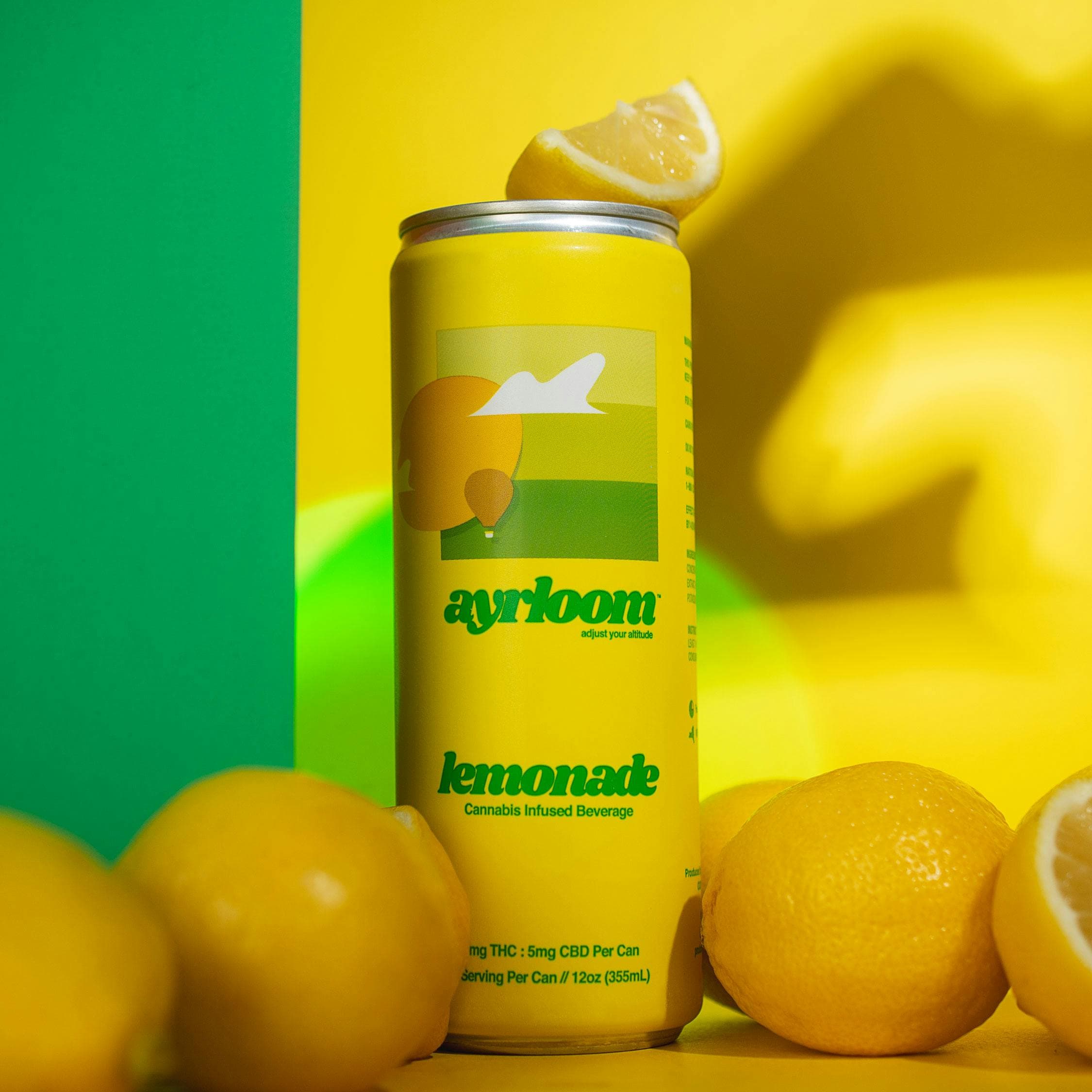 Lemonade 2:1 Infused Sparkling Water THC: 10mg, CBD: 5mg - ayrloom