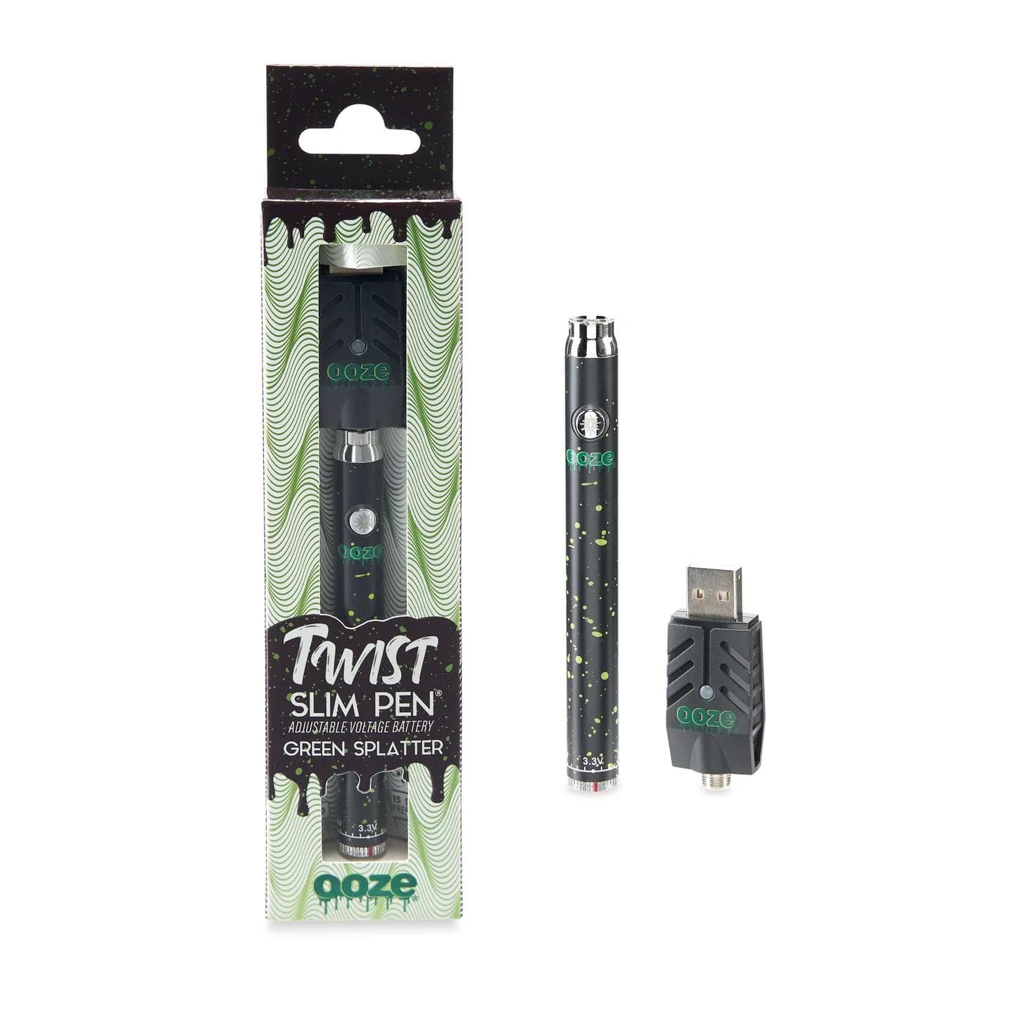 product image for Green Splatter OOZE Slim Pen Battery