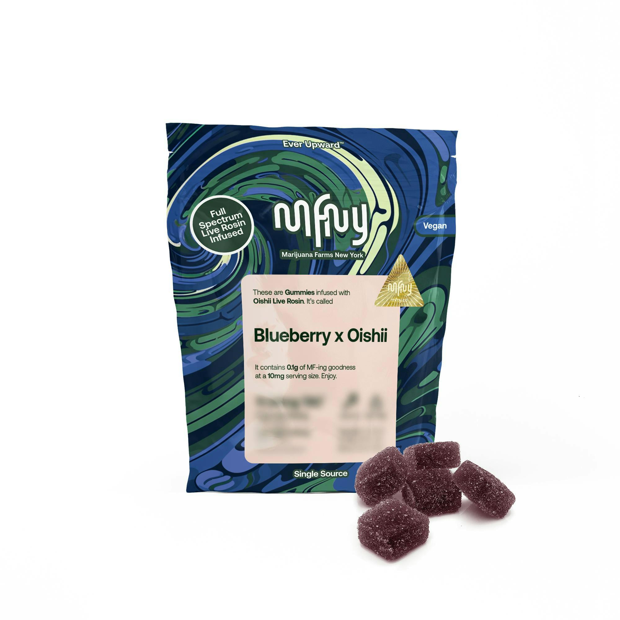 Blueberry x Oishii Live Rosin Gummies • 10 Pack 100mg - MFNY - EDIBLES - Rockland County Weed Delivery | Treehouse Cannabis