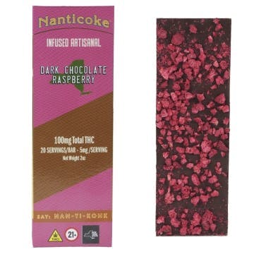 product image for Dark Chocolate Raspberry Bar THC: 100mg