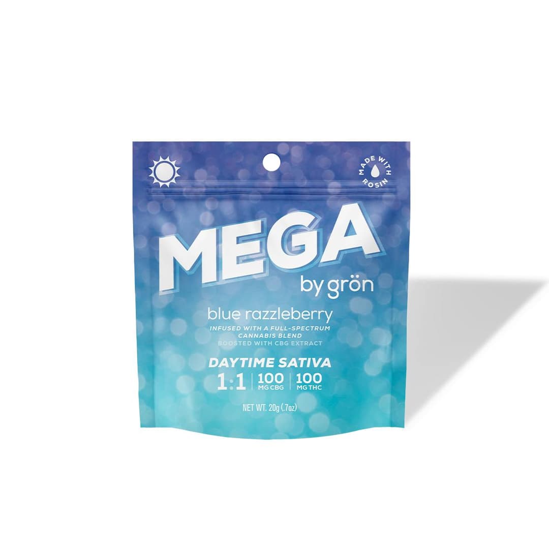 Blue Razzleberry Mega Pearl 1:1 • Single Gummy • THC: 100mg - Gron | Treehouse Cannabis