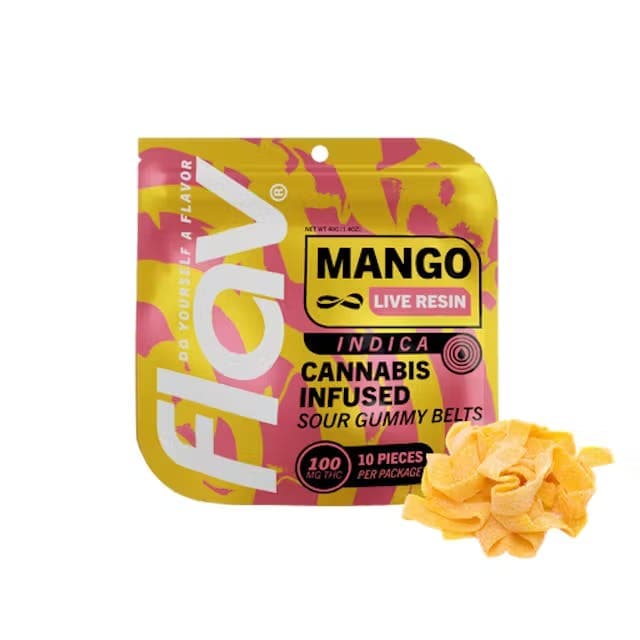 Mango Sour Belts • Flav • 10 pack • 100mg - Flav | Treehouse Cannabis