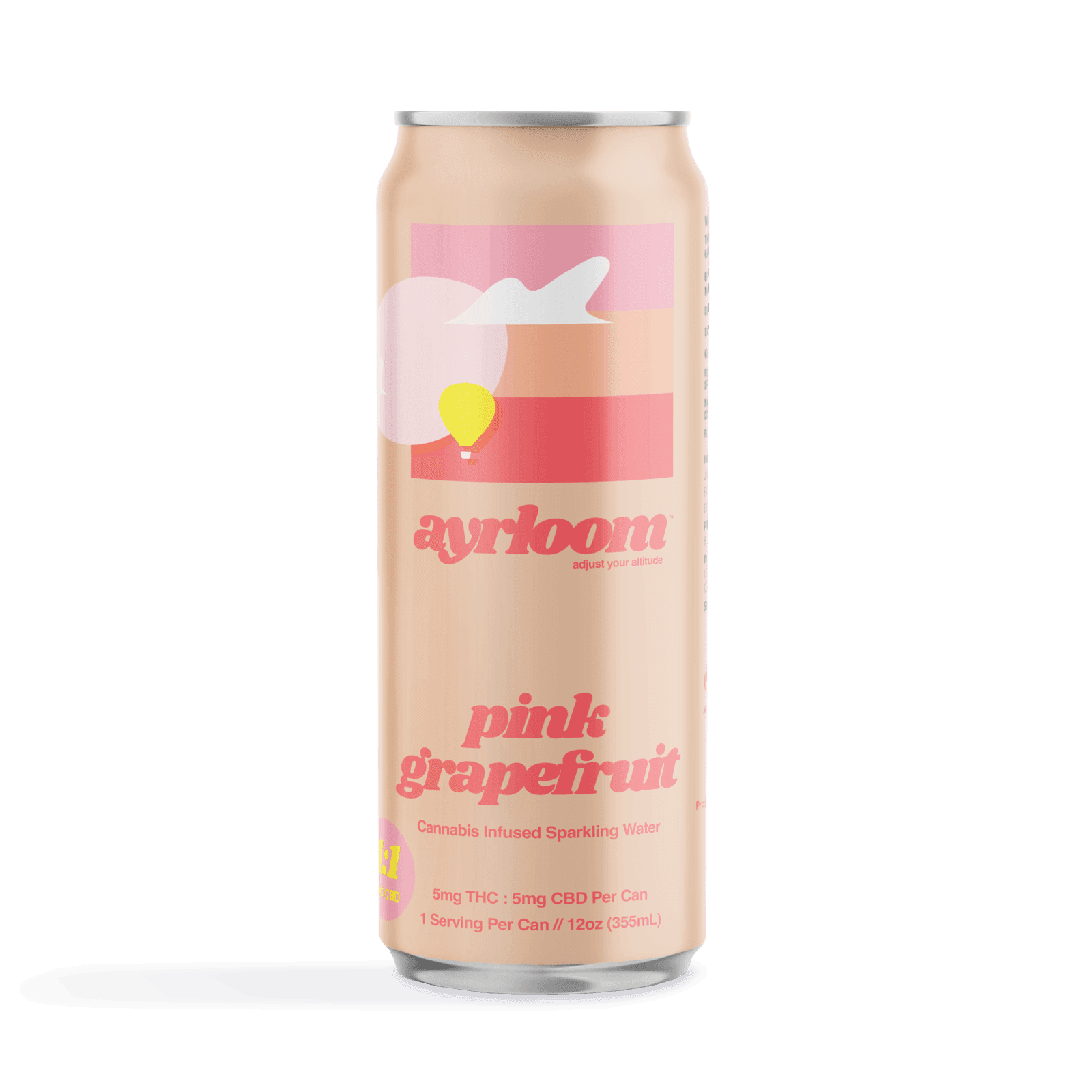 product image for Pink Grapefruit 1:1 Infused Sparkling Water 5mg THC:5mg CBD Ayrloom