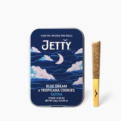 Blue Dream x Tropicana Cookies Infused Pre Rolls • 5PK • 2.5g - Jetty Extracts - PRE_ROLLS - Rockland County Weed Delivery | Treehouse Cannabis