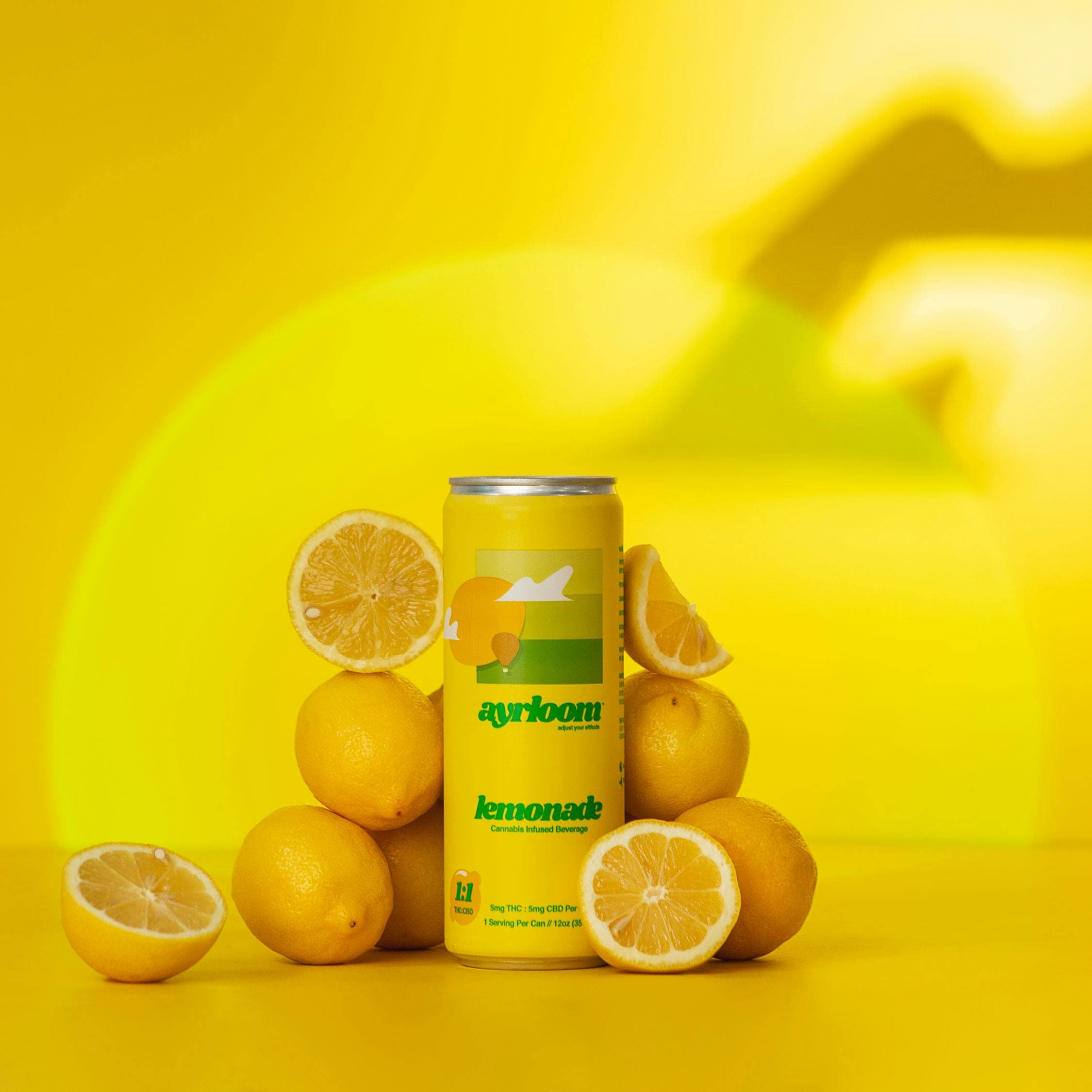 Lemonade 2:1 Infused Sparkling Water THC: 10mg, CBD: 5mg - ayrloom