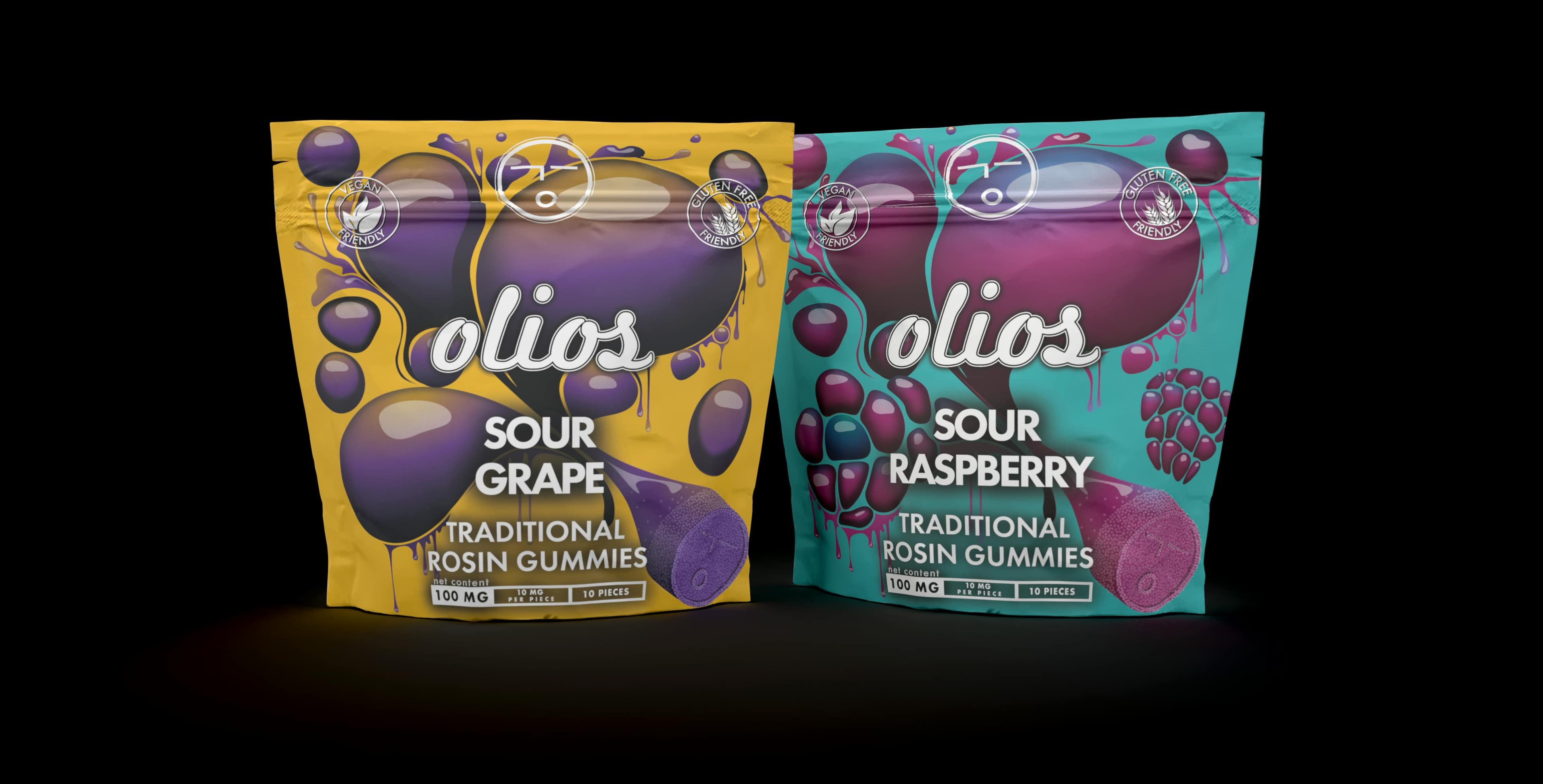 Sour Grapes Live Rosin Gummies 10 Pack 100mg - Olio