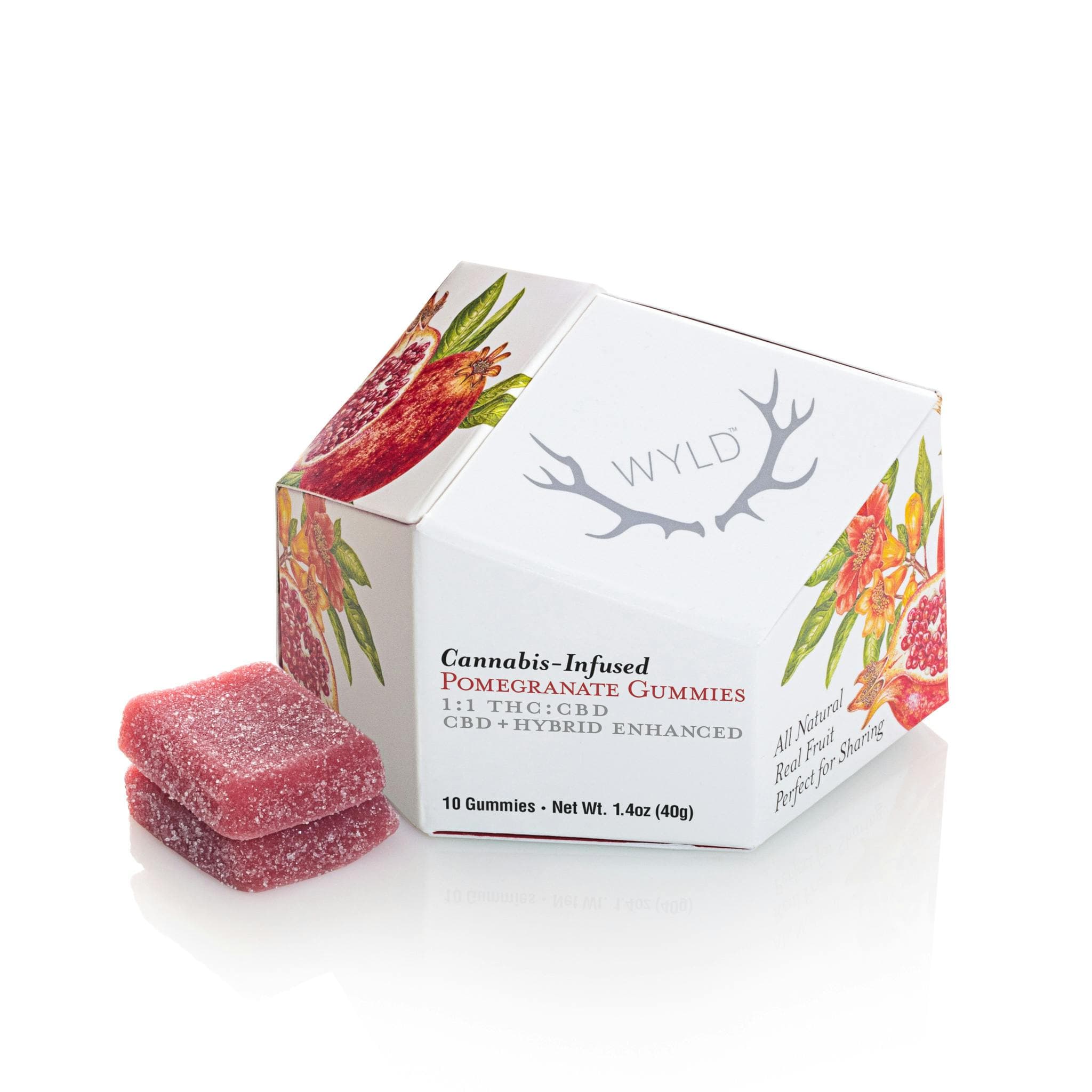 product image for Pomegranate 1:1 CBD + Hybrid Enhanced Gummies