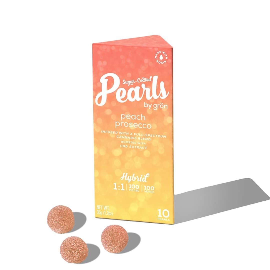 Peach Prosecco Pearls • 1:1 CBD:THC • 10pk - Gron | Treehouse Cannabis