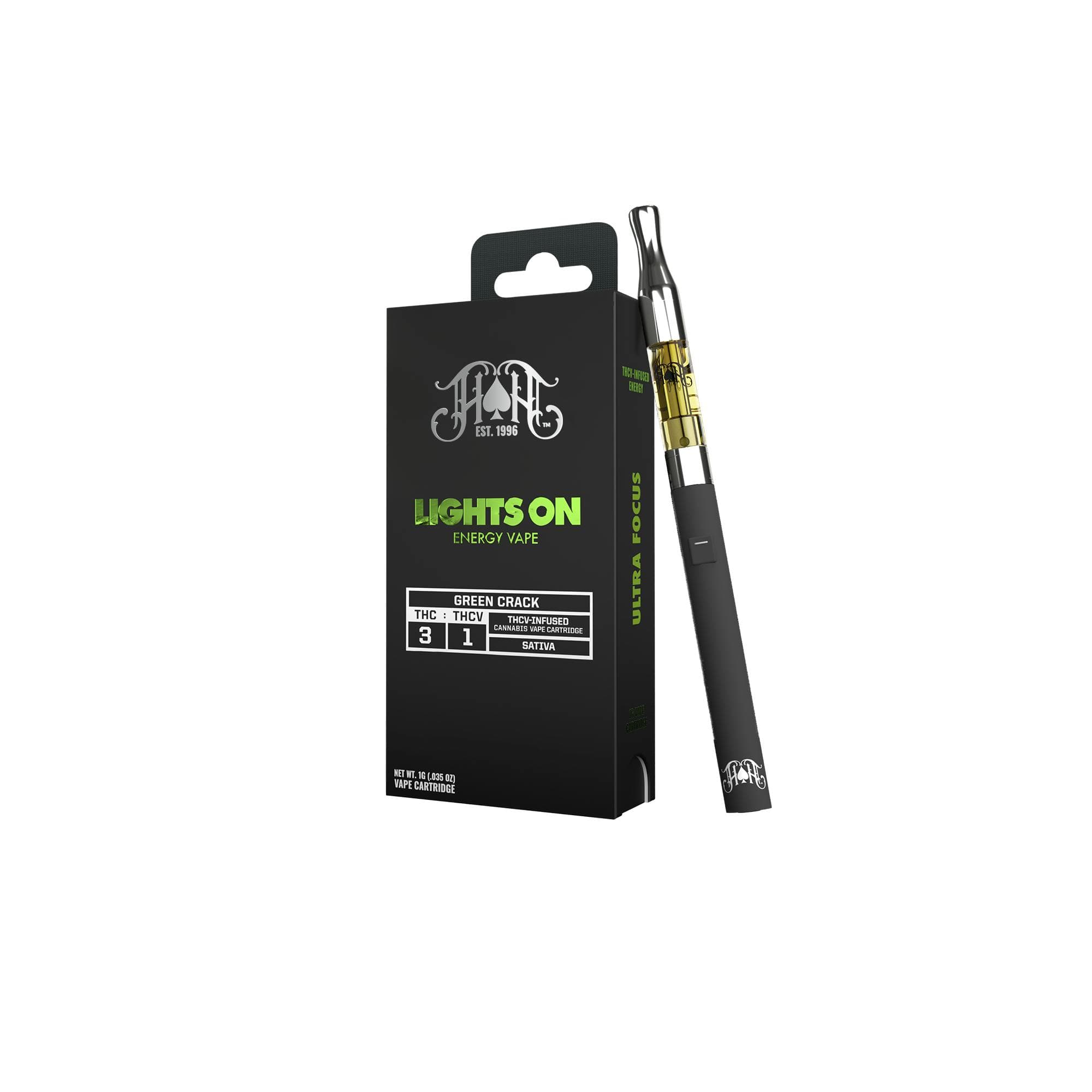 Green Crack Lights On Energy 510 Vape Cartridge 1g - Heavy Hitters