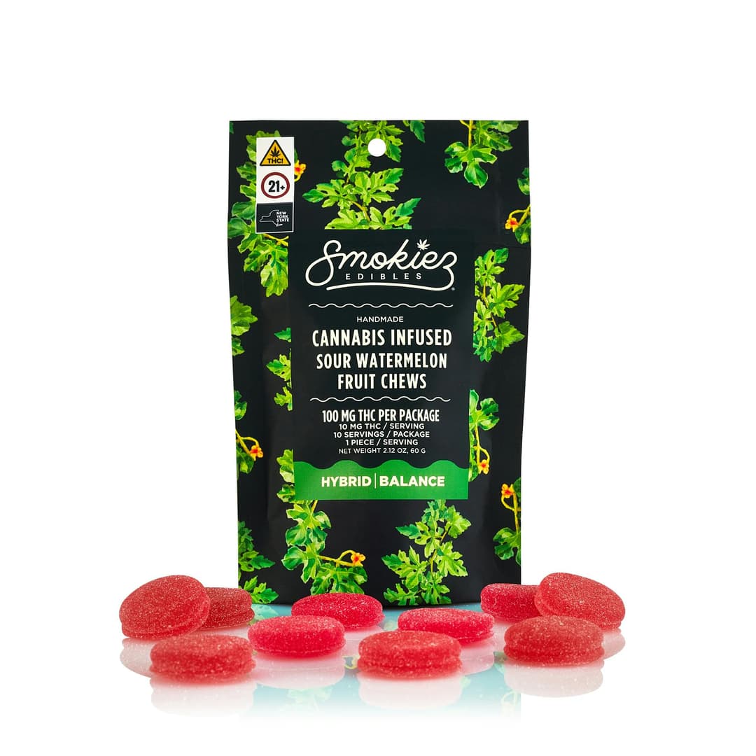 Sour Watermelon • 10 Pack Gummies • 100mg - Smokiez Edibles | Treehouse Cannabis