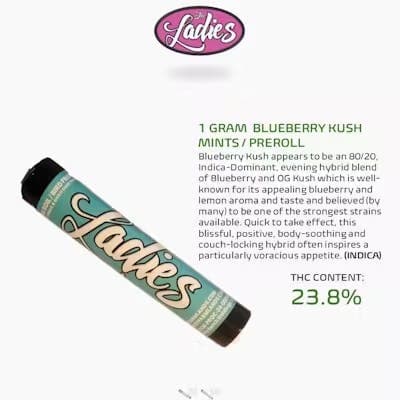 Blueberry Kush Mints • Pre-Roll • 1g - The Ladies | Treehouse Cannabis