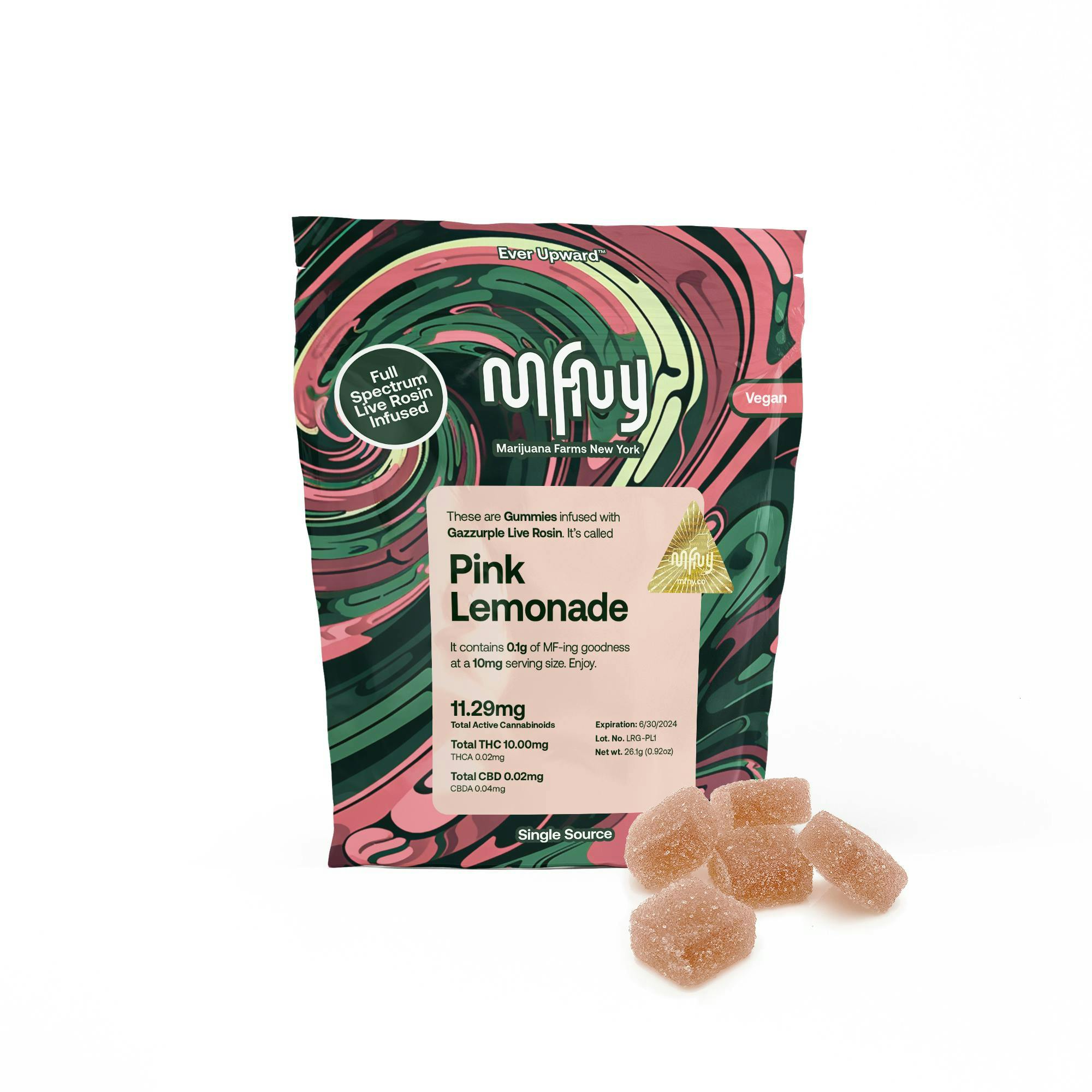 Pink Lemonade Live Rosin Gummies • 10 Pack 100mg - MFNY - EDIBLES - Rockland County Weed Delivery | Treehouse Cannabis