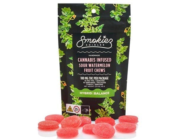 Sour Watermelon • 10 Pack Gummies • 100mg - Smokiez Edibles | Treehouse Cannabis