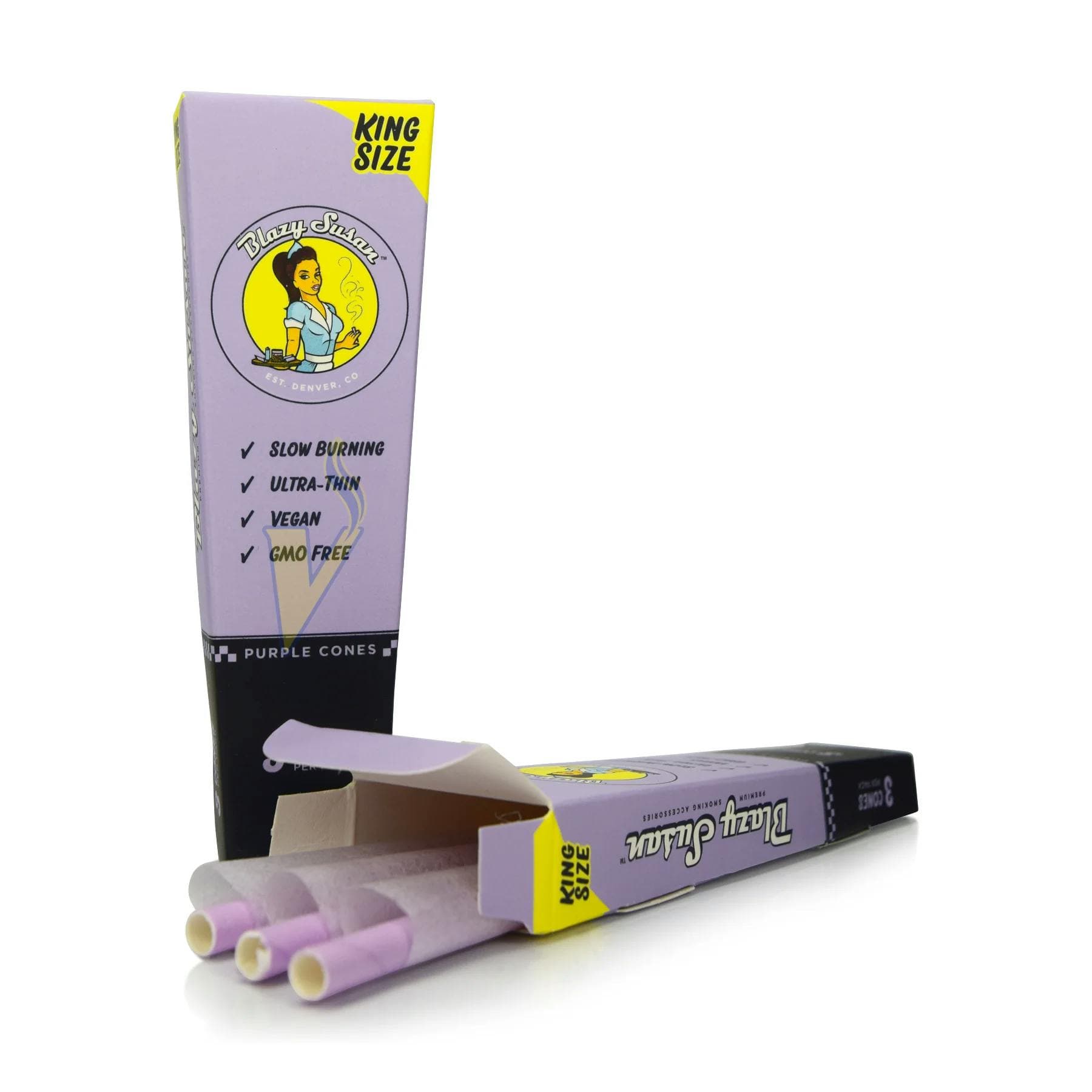 product image for King Size Purple Pre Rolled Cones 3 Pack