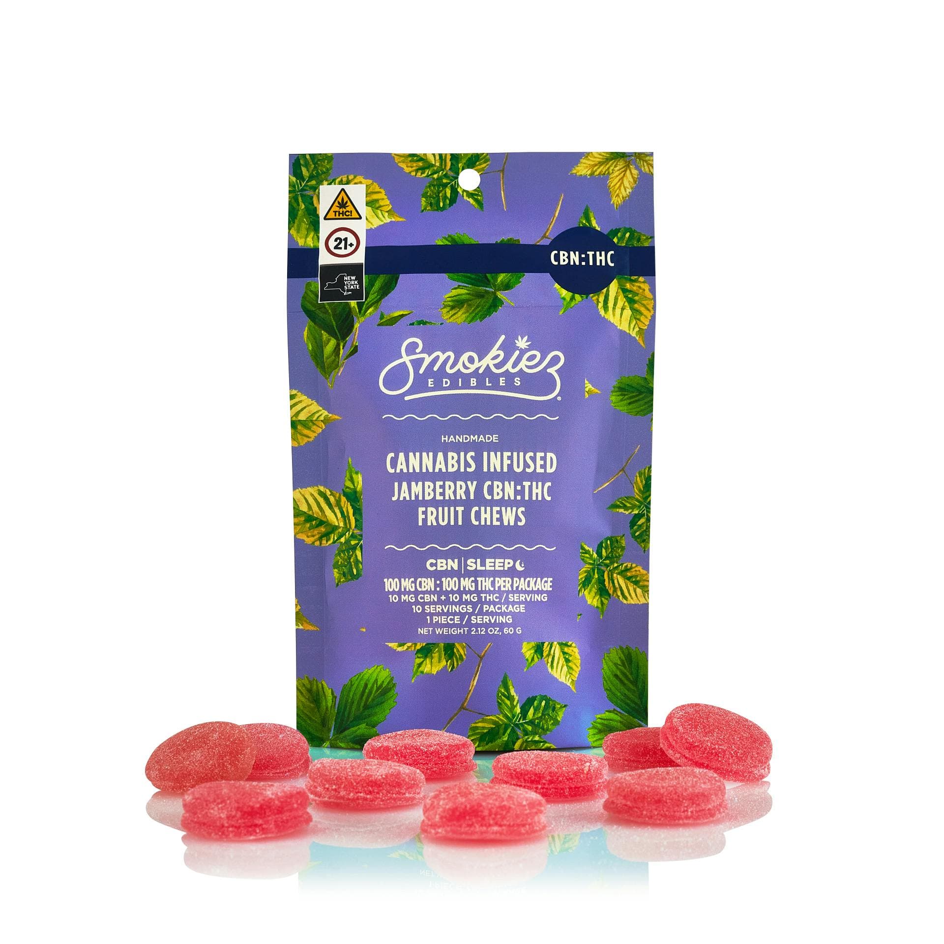 product image for CBN:THC 1:1 Jamberry 100mg CBN:100mg THC Fruit Chews