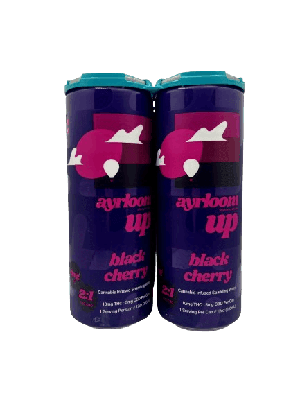 Black Cherry 2:1 • Infused Sparkling Water • 4 Pack • THC: 40mg, CBD: 20mg - ayrloom | Treehouse Cannabis