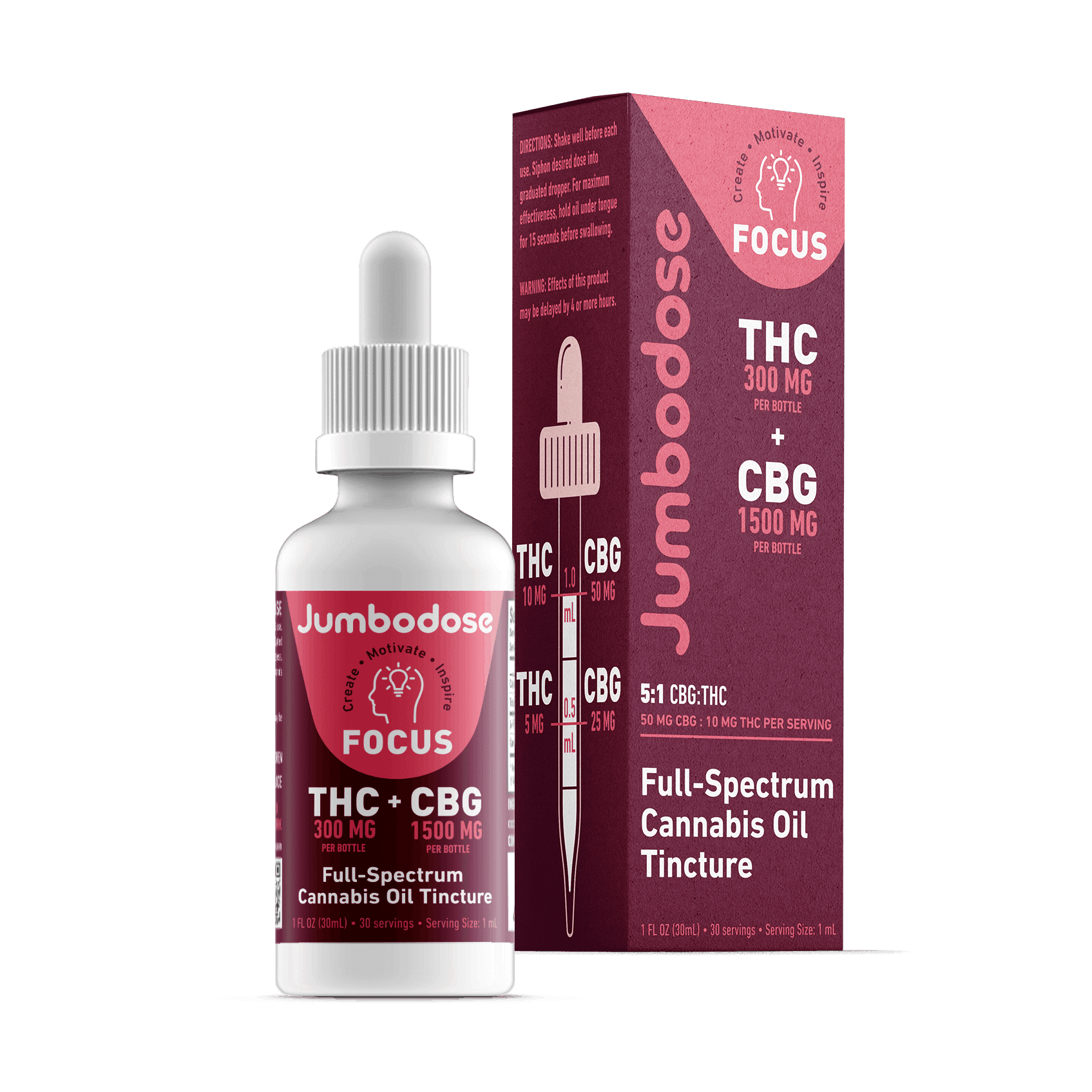 product image for Focus Tincture 5:1 CBG:THC 30mL Jumbodose