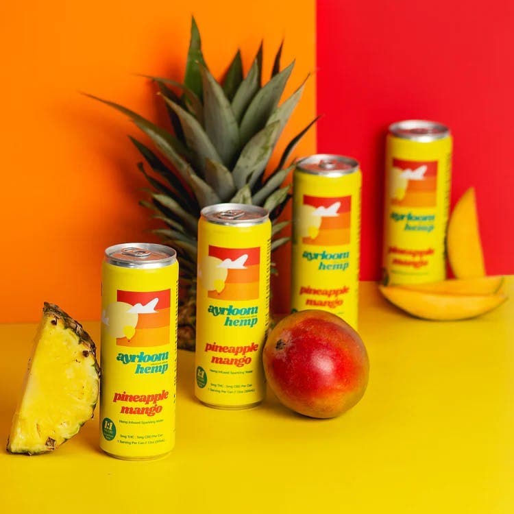 Pineapple Mango 2:1 • 4 Pack Infused Sparkling Water • 40mg THC: 20mg CBD - ayrloom | Treehouse Cannabis