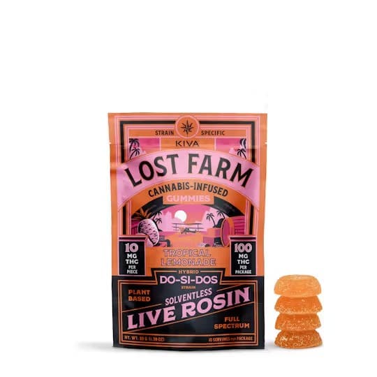 Tropical Lemonade x Do-Si-Dos Live Rosin • Lost Farm • Gummies • 100mg - Lost Farm | Treehouse Cannabis