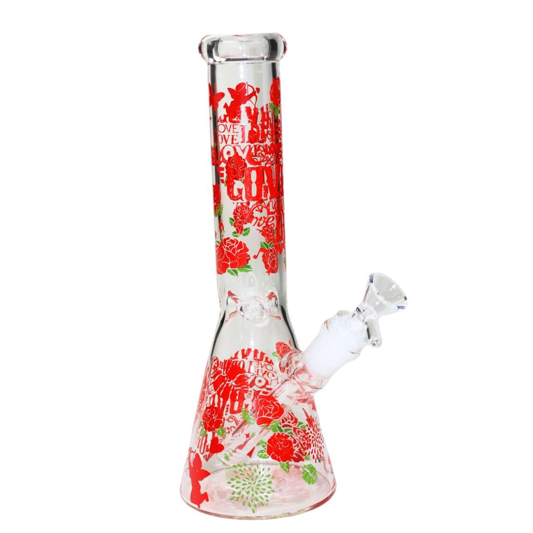 Hearts and Roses Beaker Bong with Bowl - SirEEL | Treehouse Cannabis