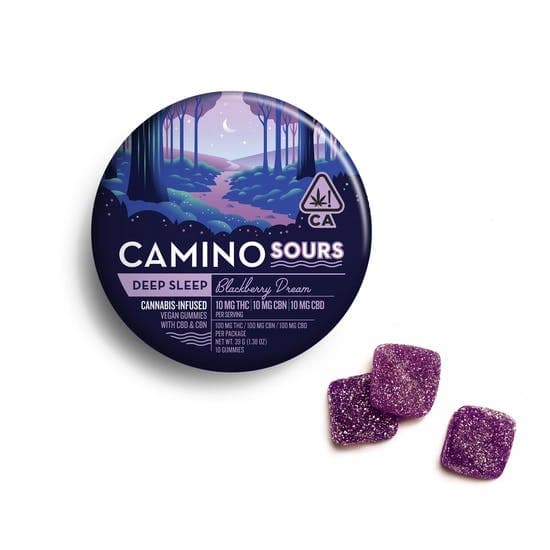 Sours • Deep Sleep • Blackberry Dream • 1:1:1 • Gummies • 10 Pack • THC: 100mg, CBD: 100mg - Camino | Treehouse Cannabis