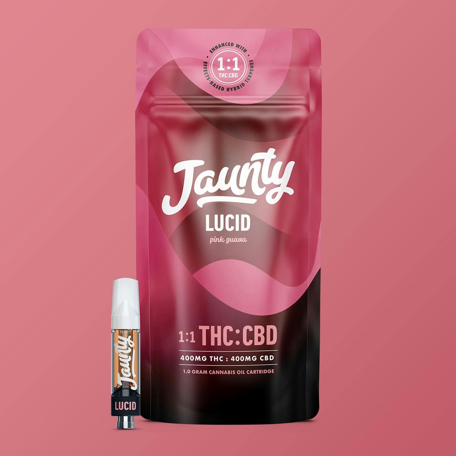 Lucid Pink Guava 1:1 THC:CBD Cartridge 1g Jaunty - Jaunty 