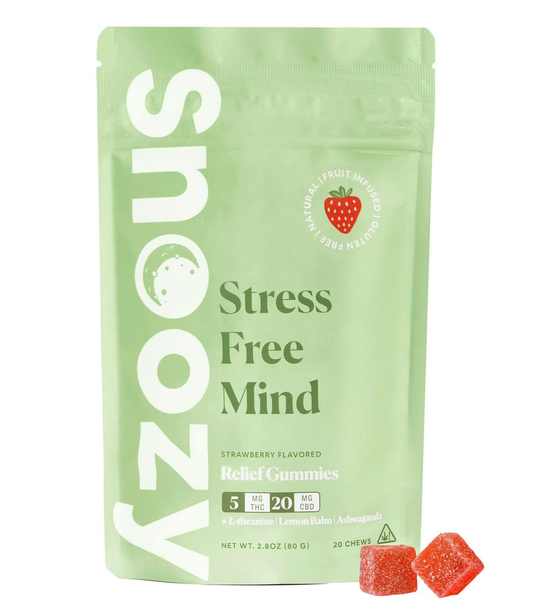 Stress Free Relief • 20 Pack • Gummies • THC: 100mg, CBD: 400mg - Snoozy | Treehouse Cannabis