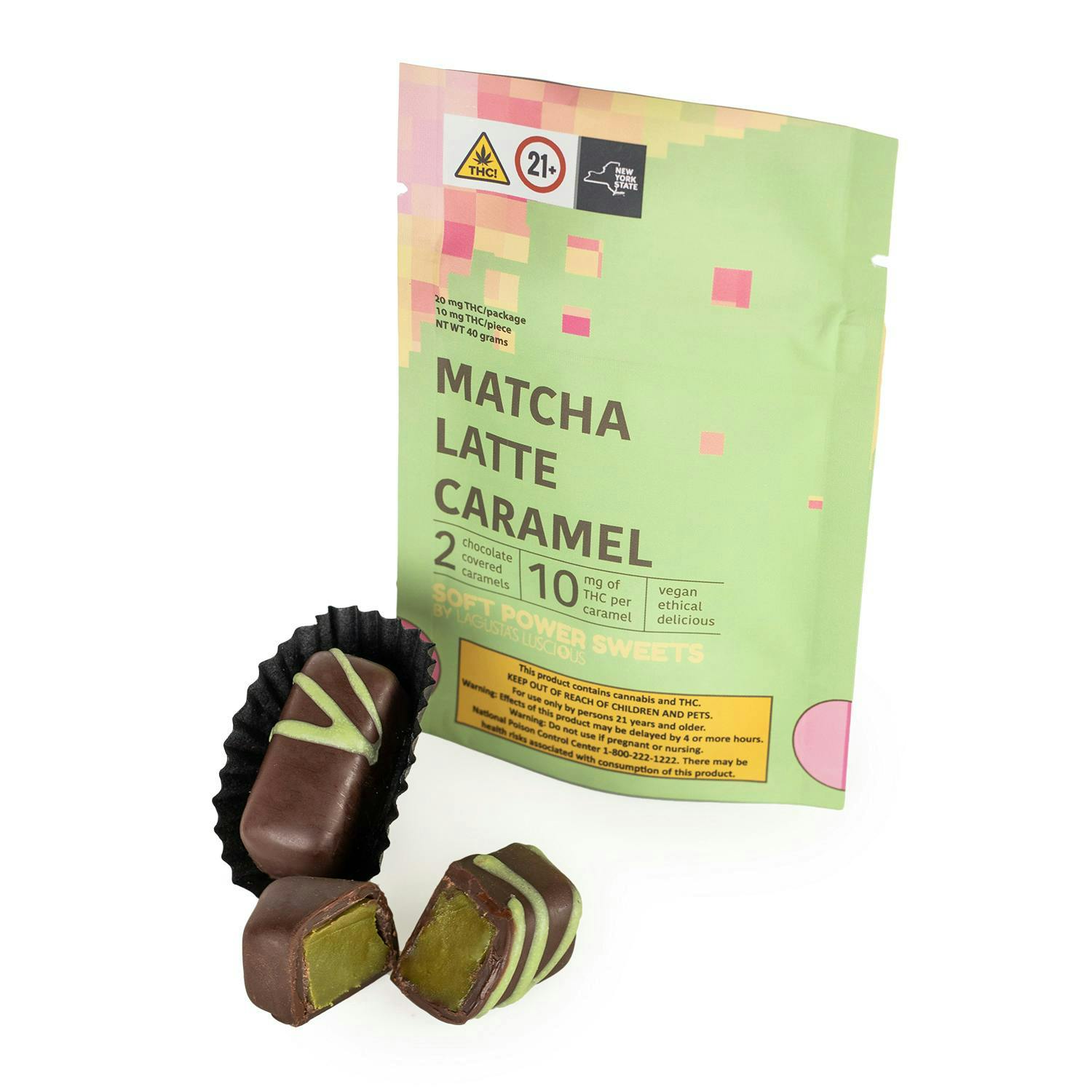 Matcha Caramel Latte Chocolates • 2 Pack - Soft Power Sweets - EDIBLES - Rockland County Weed Delivery | Treehouse Cannabis